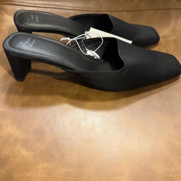 Women’s Jessica Mule Satin Heels-Black-A New Day - Picture 5 of 9